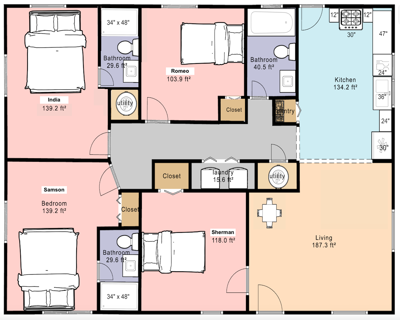 Co-Living floor plan